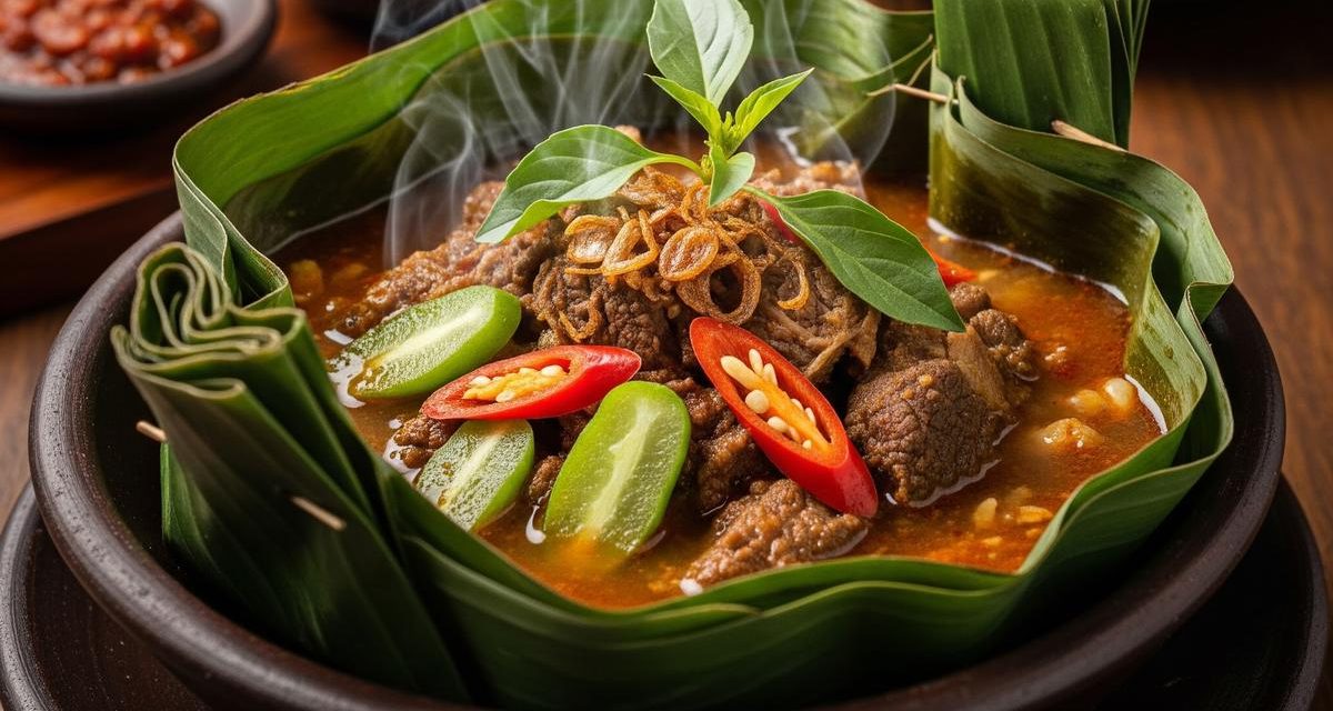 Garang Asem Daging Kudus: Kuah Belimbing Wuluh Daun Pisang